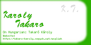 karoly takaro business card