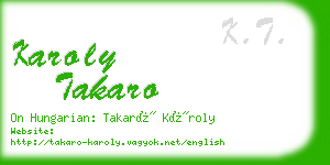 karoly takaro business card